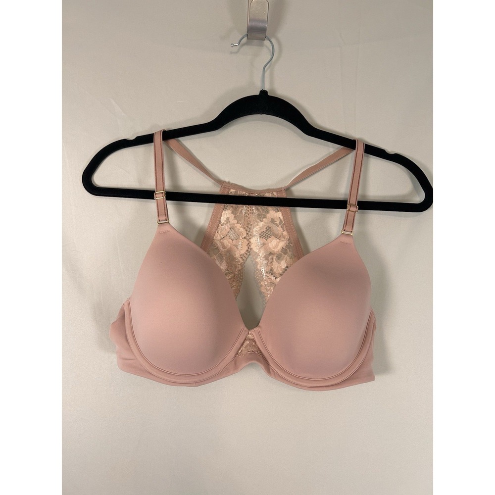 Soma Bra 36C Embraceable Racerback Lined Underwire Adjustable Straps Lace Nude